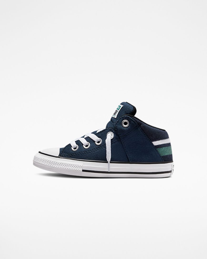 Zapatillas Altas Converse Chuck Taylor All Star Axel Varsity Club Niña Azul Marino Blancas | PE 0E478P